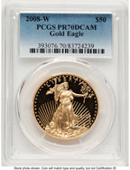 2008-W Proof Gold Eagle 1 oz Blue Gradient PCGS PR70