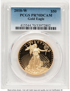 2010-W Proof Gold Eagle 1 oz Blue Gradient PCGS PR70