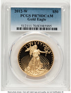 2012-W Proof Gold Eagle 1 oz Blue Gradient PCGS PR70
