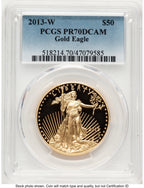 2013-W Proof Gold Eagle 1 oz Blue Gradient PCGS PR70
