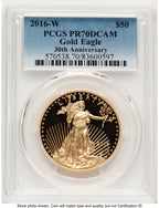 2016-W Proof Gold Eagle 1 oz Blue Gradient PCGS PR70
