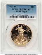 2017-W Proof Gold Eagle 1 oz Blue Gradient PCGS PR70