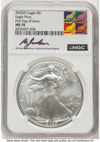 2025-(P) Silver Eagle (Privy Mark) FDI Michael Gaudioso Eagle Art NGC MS70