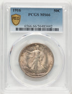 1916 50C Walking Liberty Half Dollar PCGS MS66