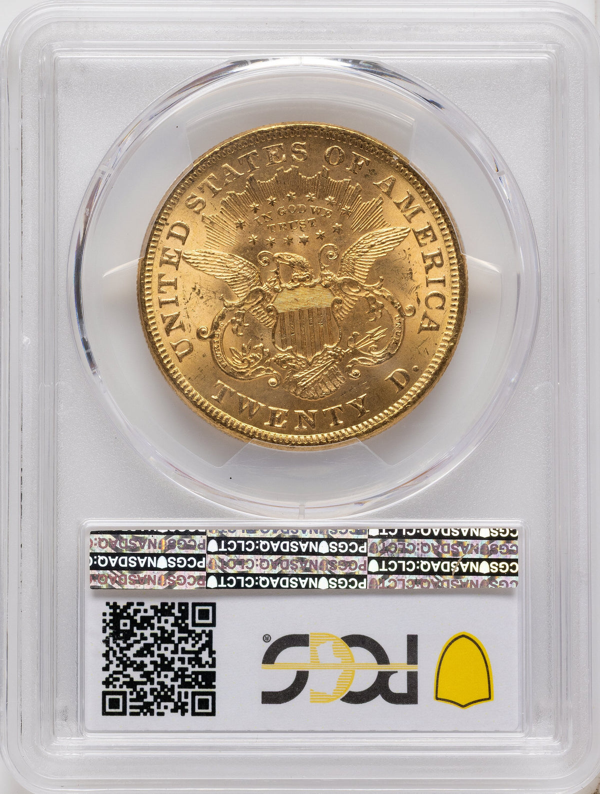 1873 $20 OPEN 3 Blue Gradient Liberty Double Eagle PCGS MS61