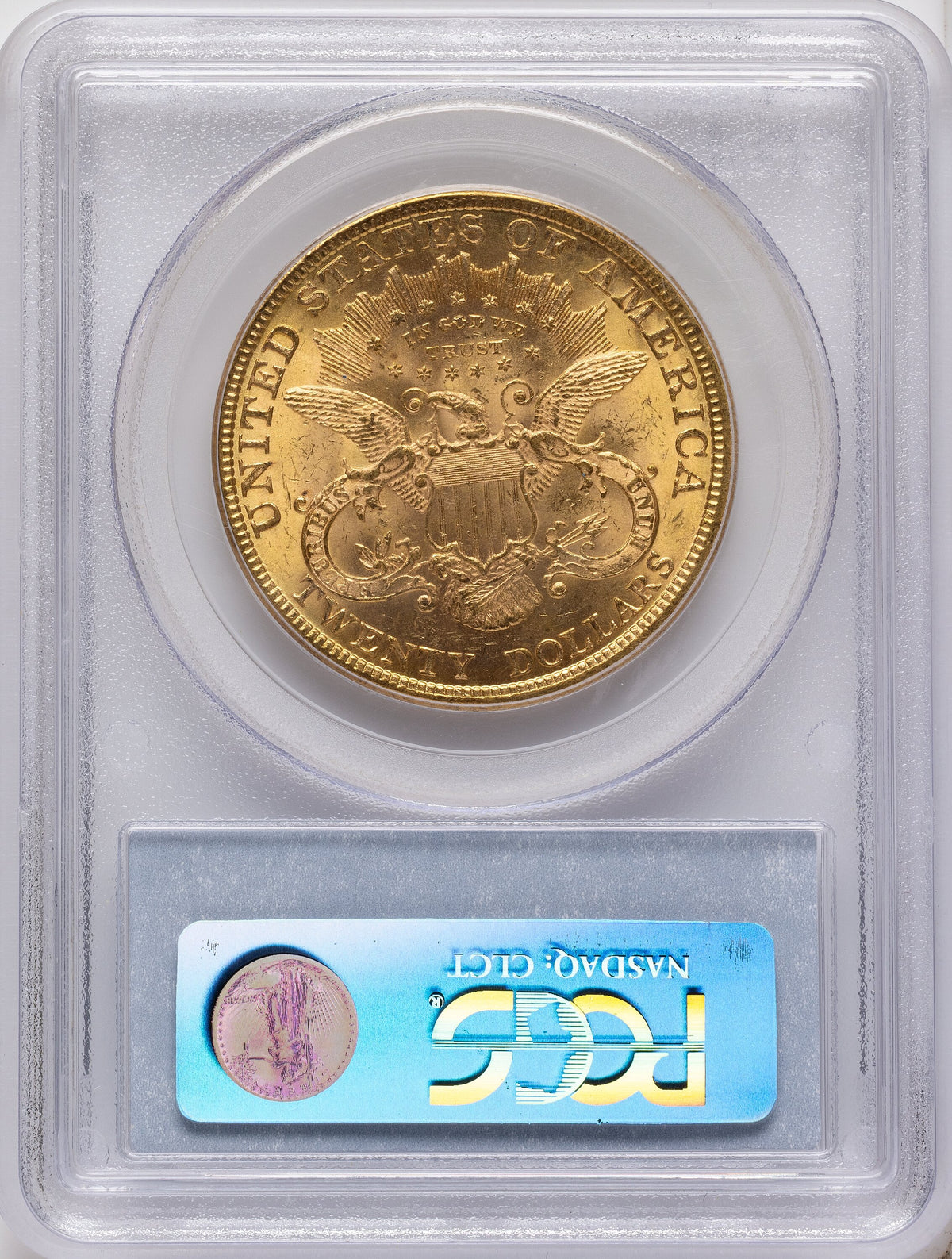 1877 $20 Blue Label Liberty Double Eagle PCGS MS61