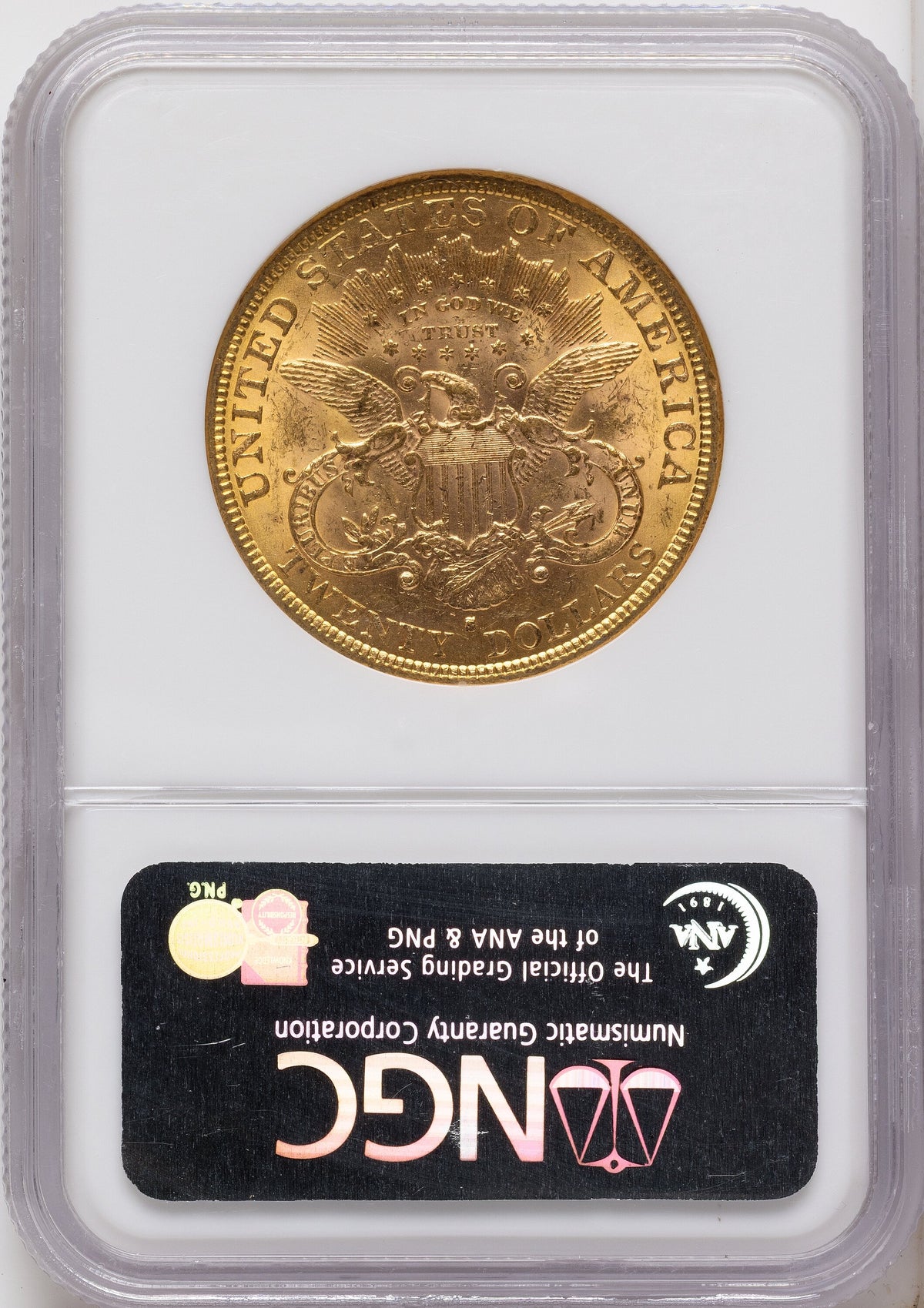 1877-S $20 Brown Label Liberty Double Eagle NGC MS61