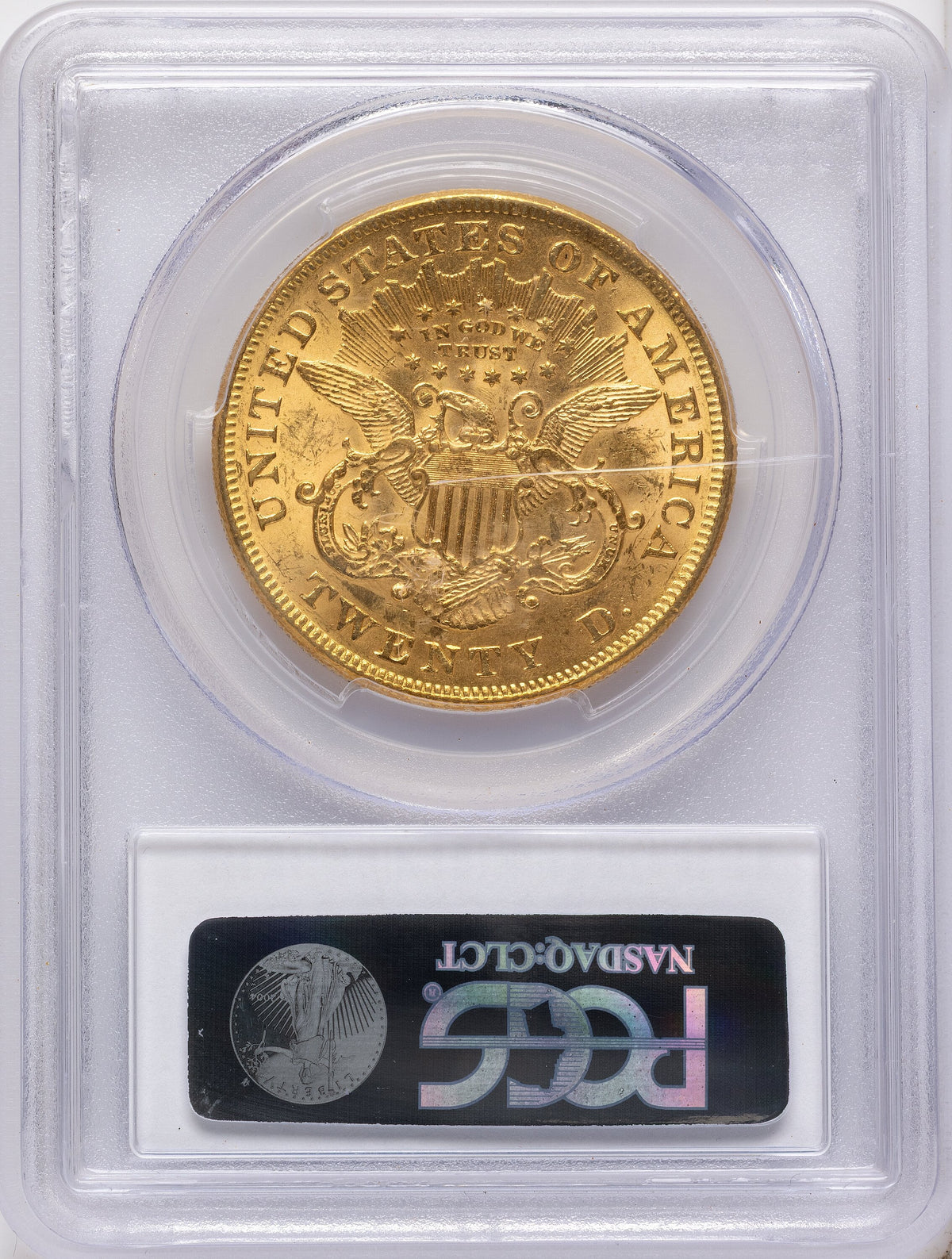 1873 $20 OPEN 3 Blue Gradient Liberty Double Eagle PCGS MS61