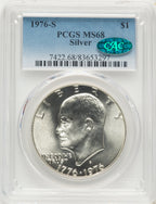 1976-S SILVER CAC Eisenhower Dollar PCGS MS68