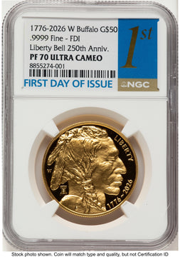 2026-W Proof Gold Buffalo 1 oz FDI 1ST NGC PF70