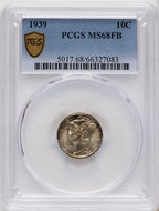 1939 10C FB Mercury Dime PCGS MS68