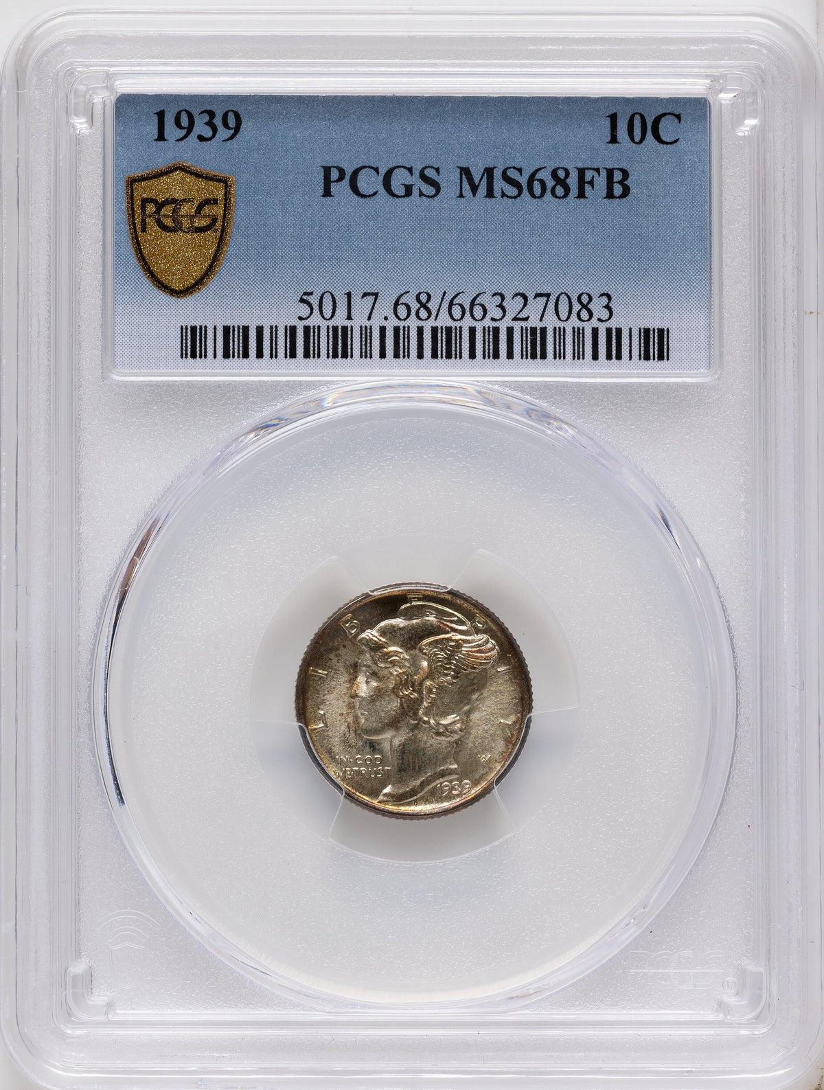 1939 10C FB Mercury Dime PCGS MS68