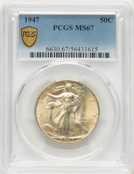 1947 50C Walking Liberty Half Dollar PCGS MS67