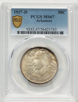 1937-D 50C Arkansas Commemorative Silver PCGS MS67