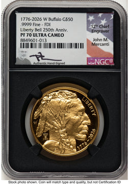 2026-W Proof Gold Buffalo 1 oz FDI John NGC PF70 Mercanti