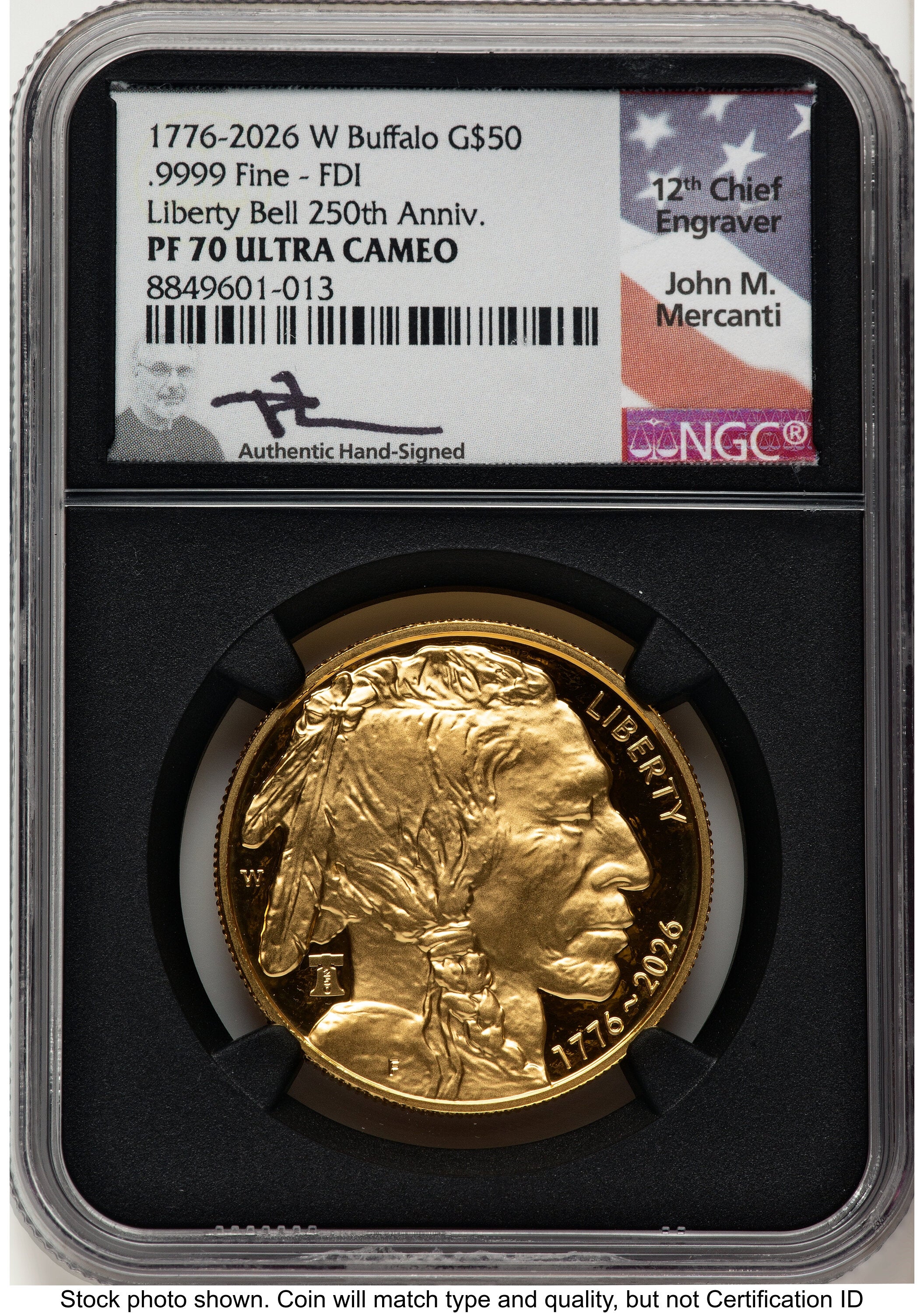 2026-W Proof Gold Buffalo 1 oz FDI John NGC PF70 Mercanti