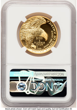 2019-W G$100 American Liberty High Relief Enhanced 2021 West Point Mint Hoard Bunting Flag NGC MS70