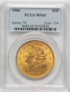 1904 $20 Liberty Liberty Double Eagle PCGS MS65