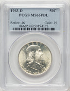 1963-D 50C FL Franklin Half Dollar PCGS MS66