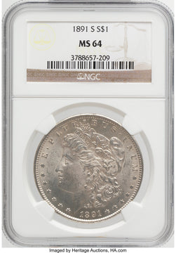 1891-S Morgan Dollar NGC MS64