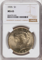 1935 Peace Dollar NGC MS65