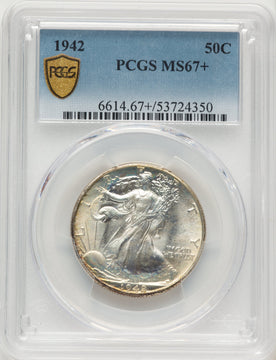 1942 50C Walking Liberty Half Dollar PCGS MS67+