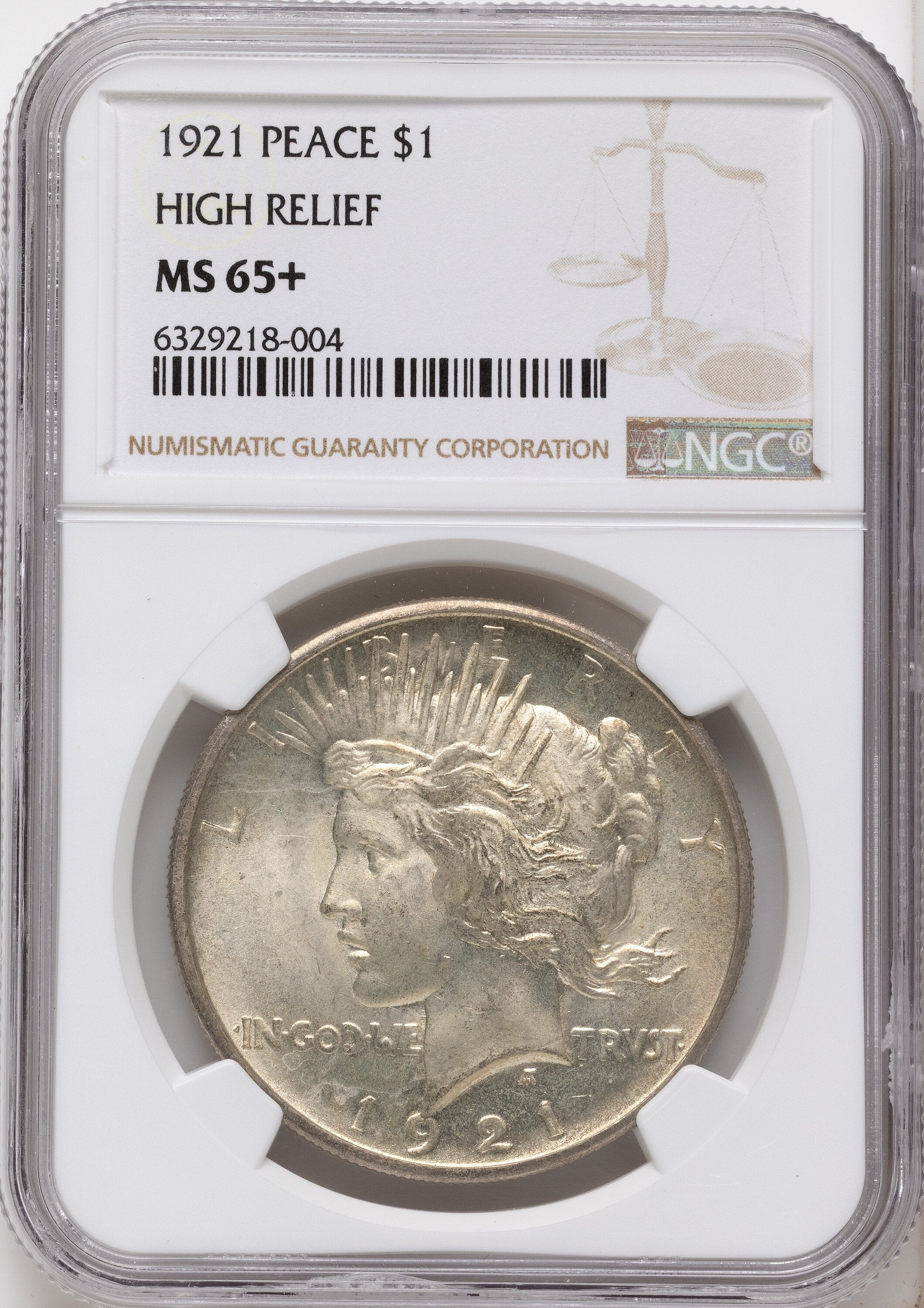 1921 Peace Peace Dollar NGC MS65+