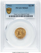 1911 $2.50 Indian Quarter Eagle PCGS MS63