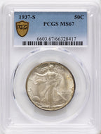 1937-S 50C Walking Liberty Half Dollar PCGS MS67