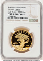 2023-W G$100 American Liberty High Relief Brown Label NGC PF70
