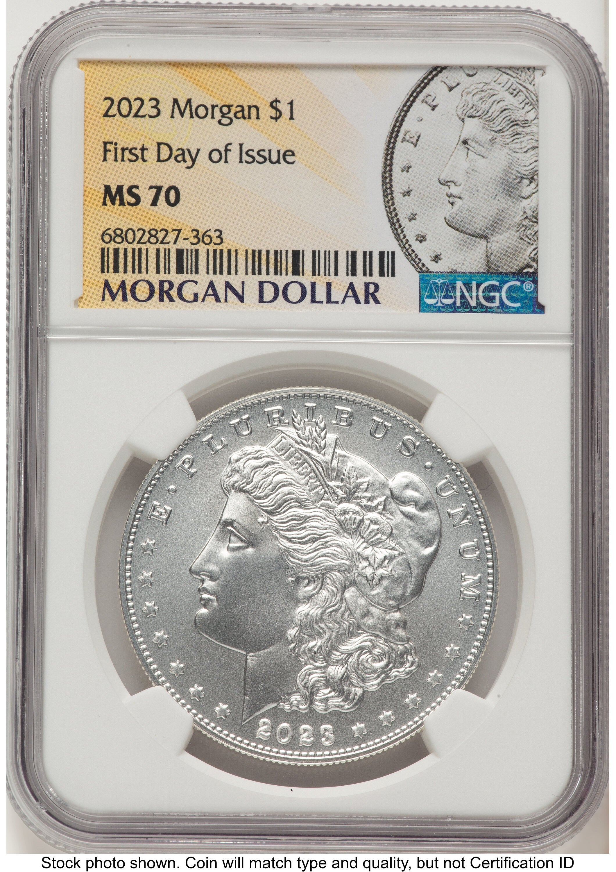 2023 6 Coin Morgan & Peace Dollar Set MS/PR/REV FDI Morgan/Peace Label NGC PF70