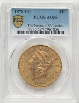 1878-CC $20 Liberty Double Eagle PCGS AU58