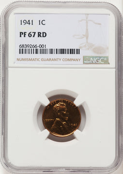 1941 1C RD Proof Lincoln Cent NGC PR67