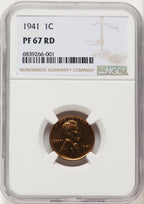 1941 1C RD Proof Lincoln Cent NGC PR67