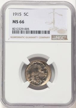 1915 5C Buffalo Nickel NGC MS66