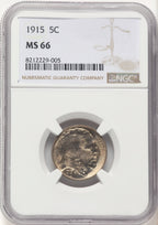 1915 5C Buffalo Nickel NGC MS66