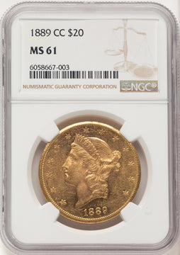 1889-CC $20 Liberty Double Eagle NGC MS61
