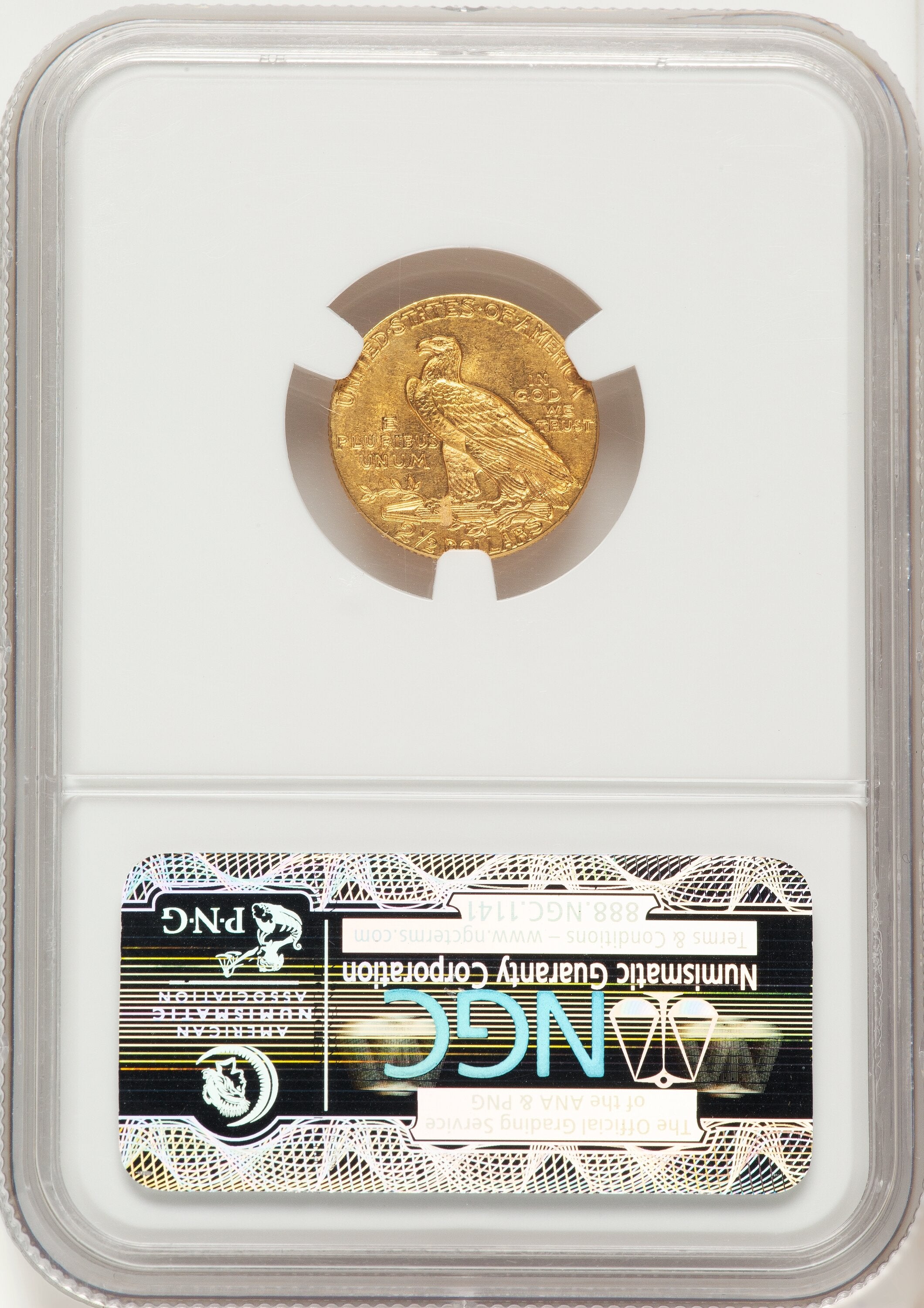 1915 $2.50 Brown Label Indian Quarter Eagle NGC MS62