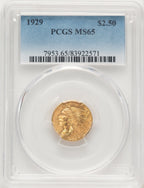 1929 $2.50 Indian Quarter Eagle PCGS MS65