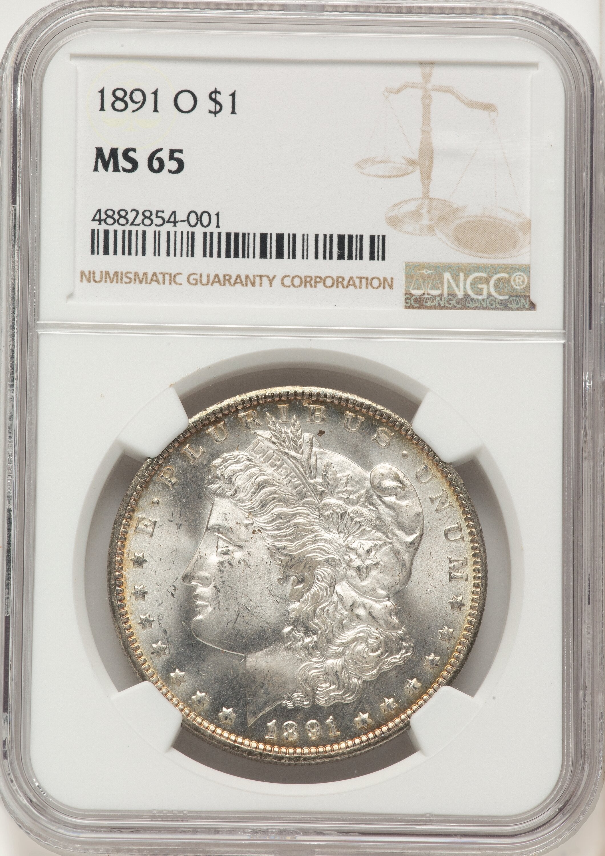 1891-O Morgan Dollar NGC MS65
