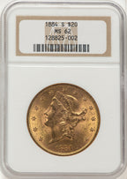 1884-S $20 Liberty Double Eagle NGC MS62