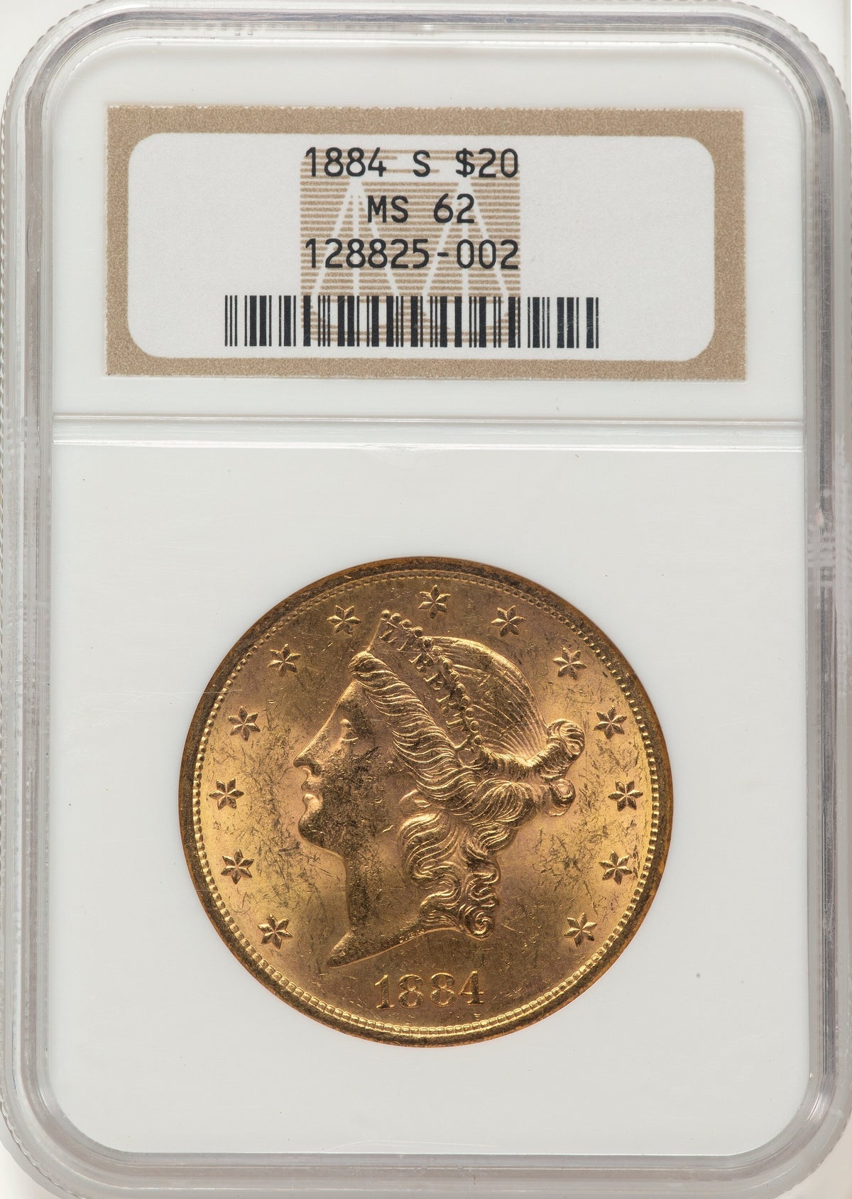 1884-S $20 Liberty Double Eagle NGC MS62