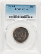 1913-S 25C Barber Quarter PCGS VG10