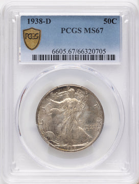 1938-D 50C Walking Liberty Half Dollar PCGS MS67