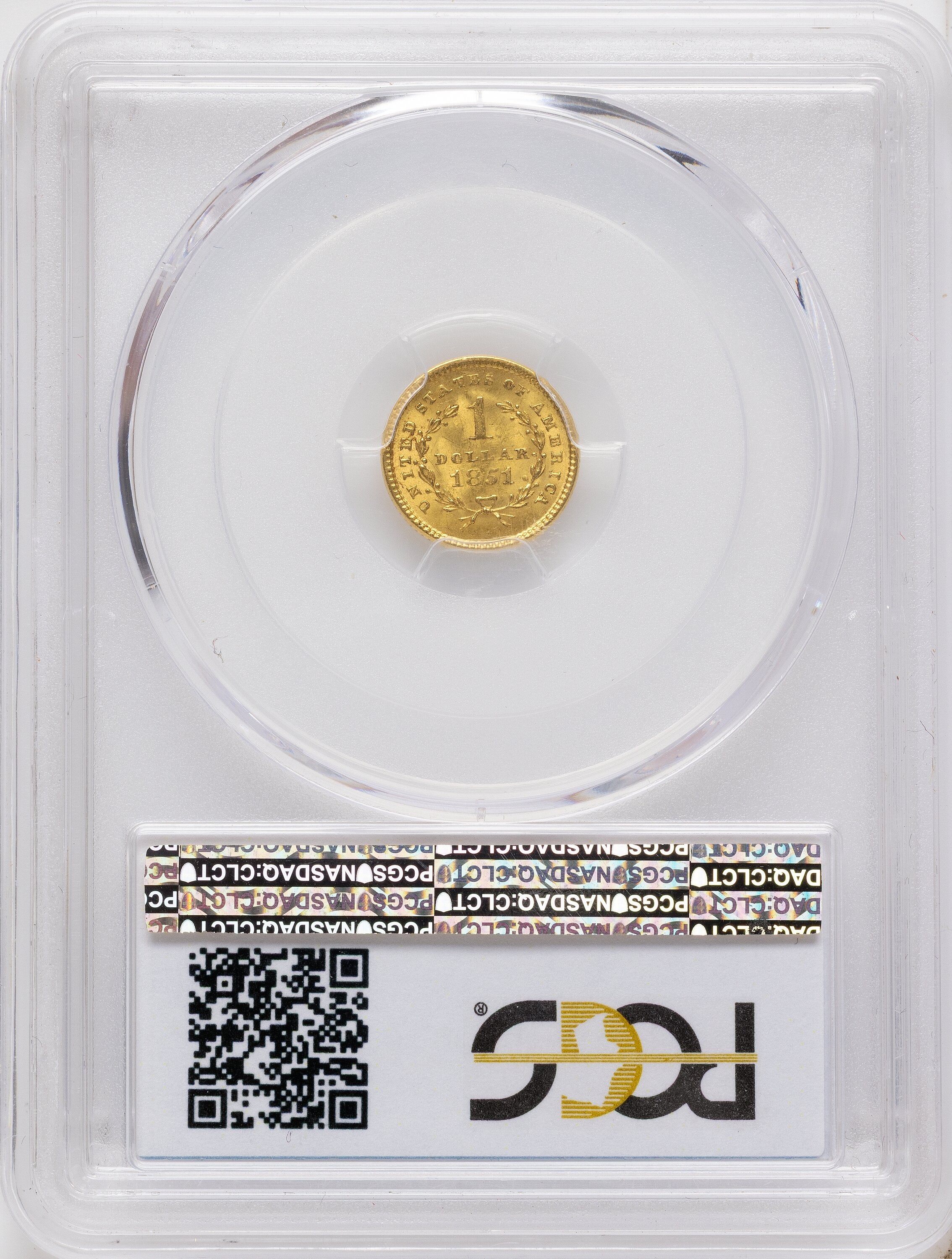 1851 G$1 Gold Dollar PCGS MS63