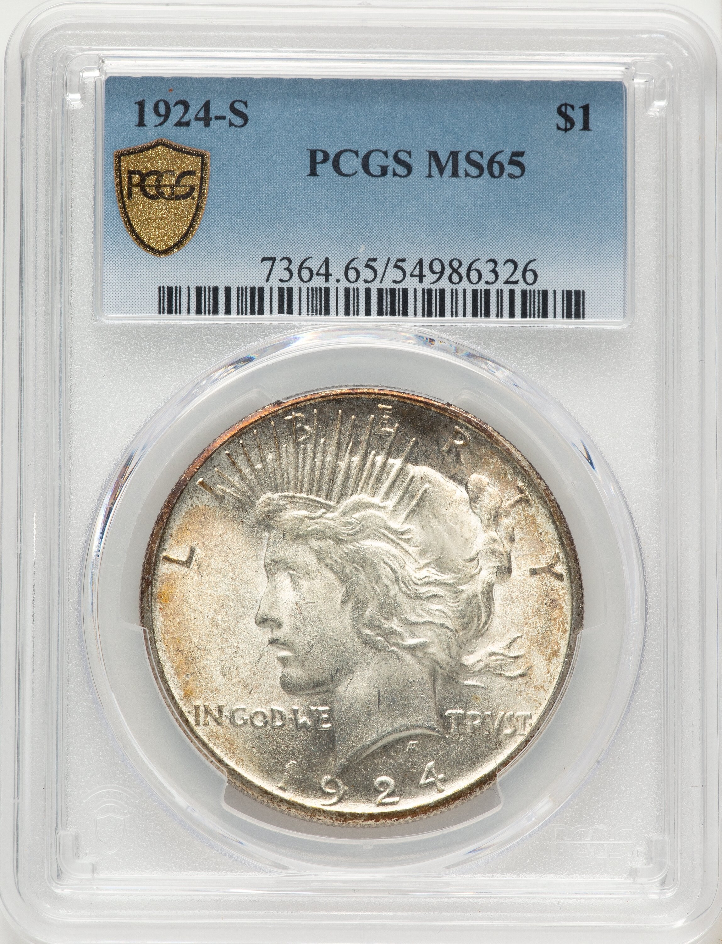 1924-S Peace Dollar PCGS MS65