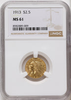 1913 $2.50 Indian Quarter Eagle NGC MS61
