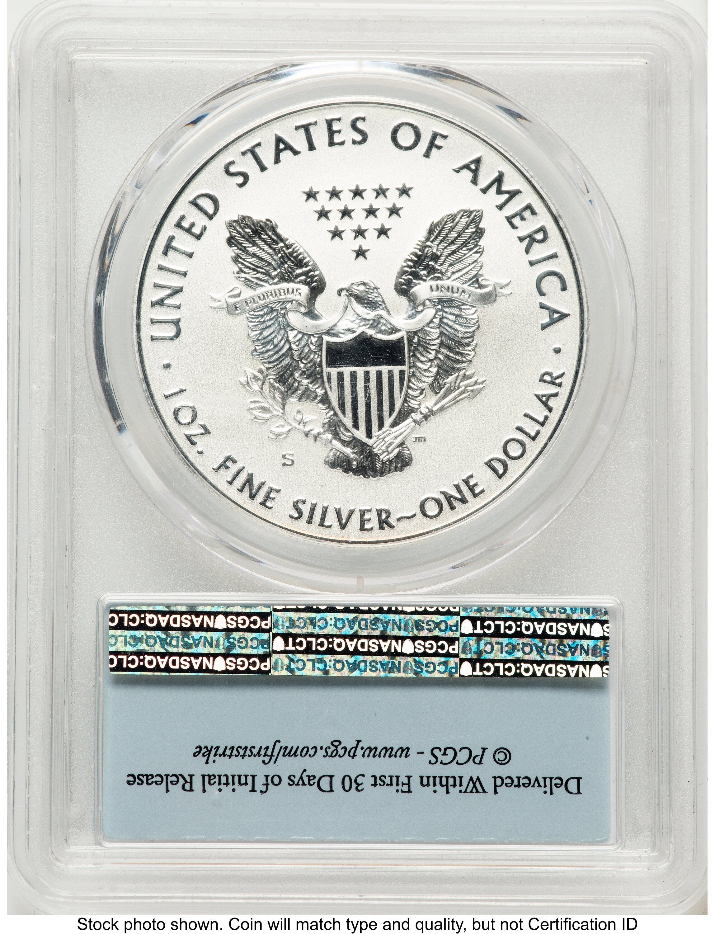 2019-S Enhanced Reverse Proof Silver Eagle 1 oz FS Flag PCGS PR70