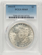 1921-S Morgan Dollar PCGS MS65