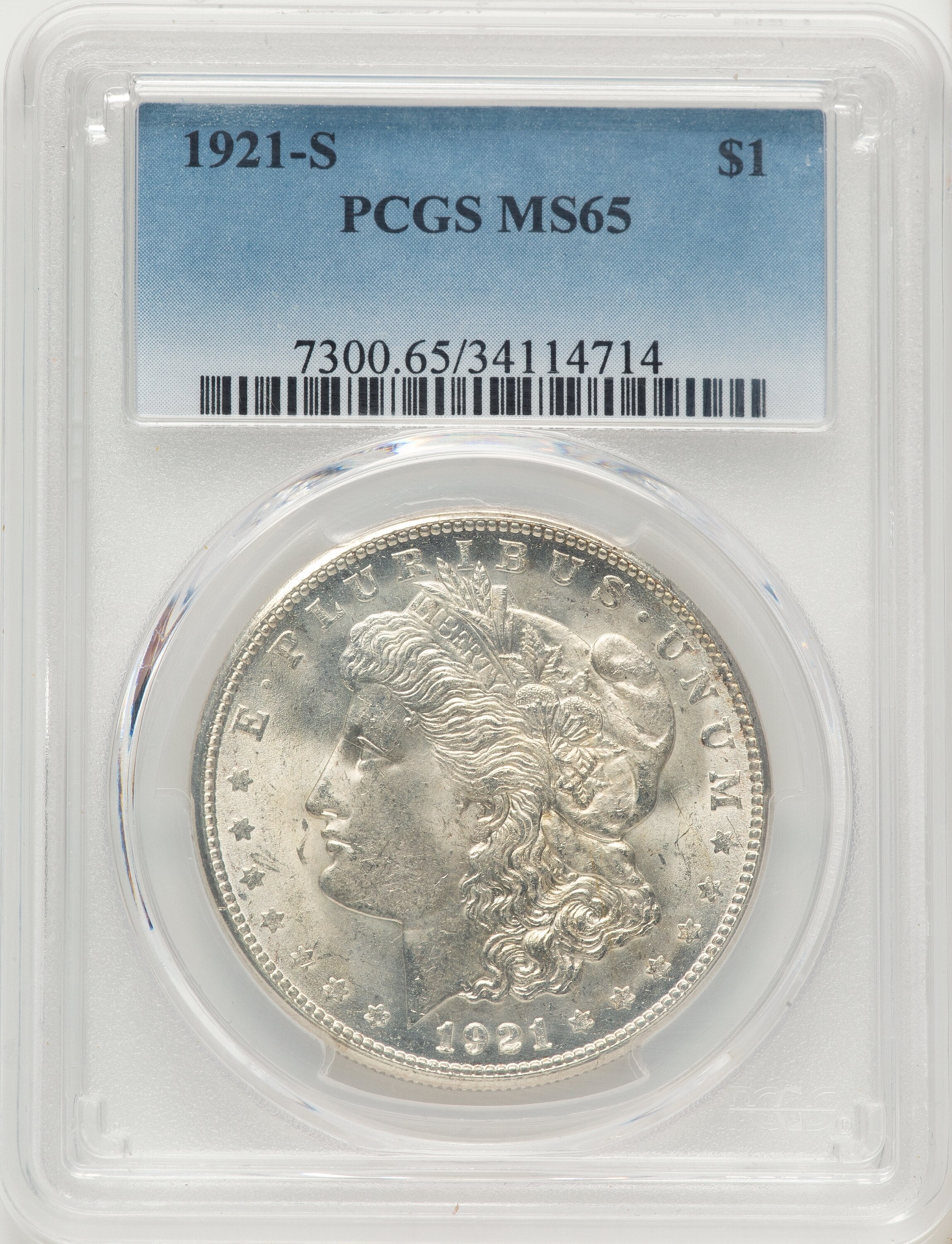 1921-S Morgan Dollar PCGS MS65